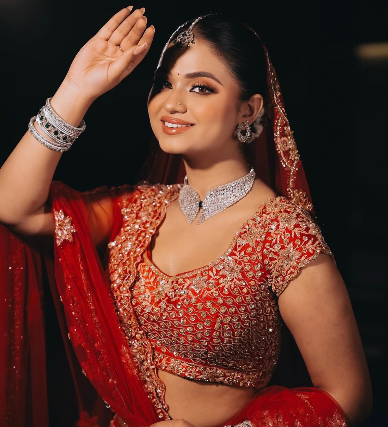 The Scarlet Sparkle Bridal Set – Aeindri Premium Jewelry