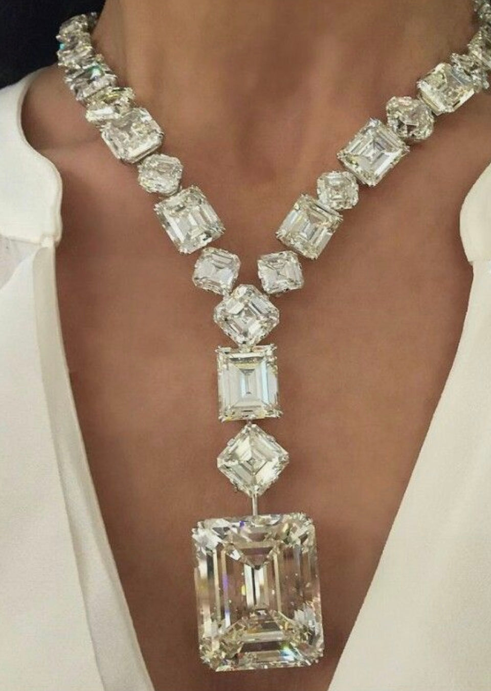 Moissanite Tennis Necklace and Earrings Set | Multi Shape Diamond Cut | 925 Sterling Silver Jewelry | Bridal Luxury Gift for Her.