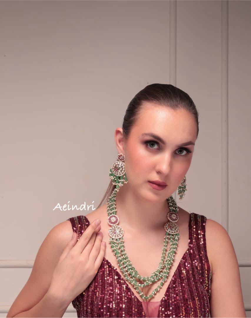 Aeindri Royal Mint Layered Necklace Set