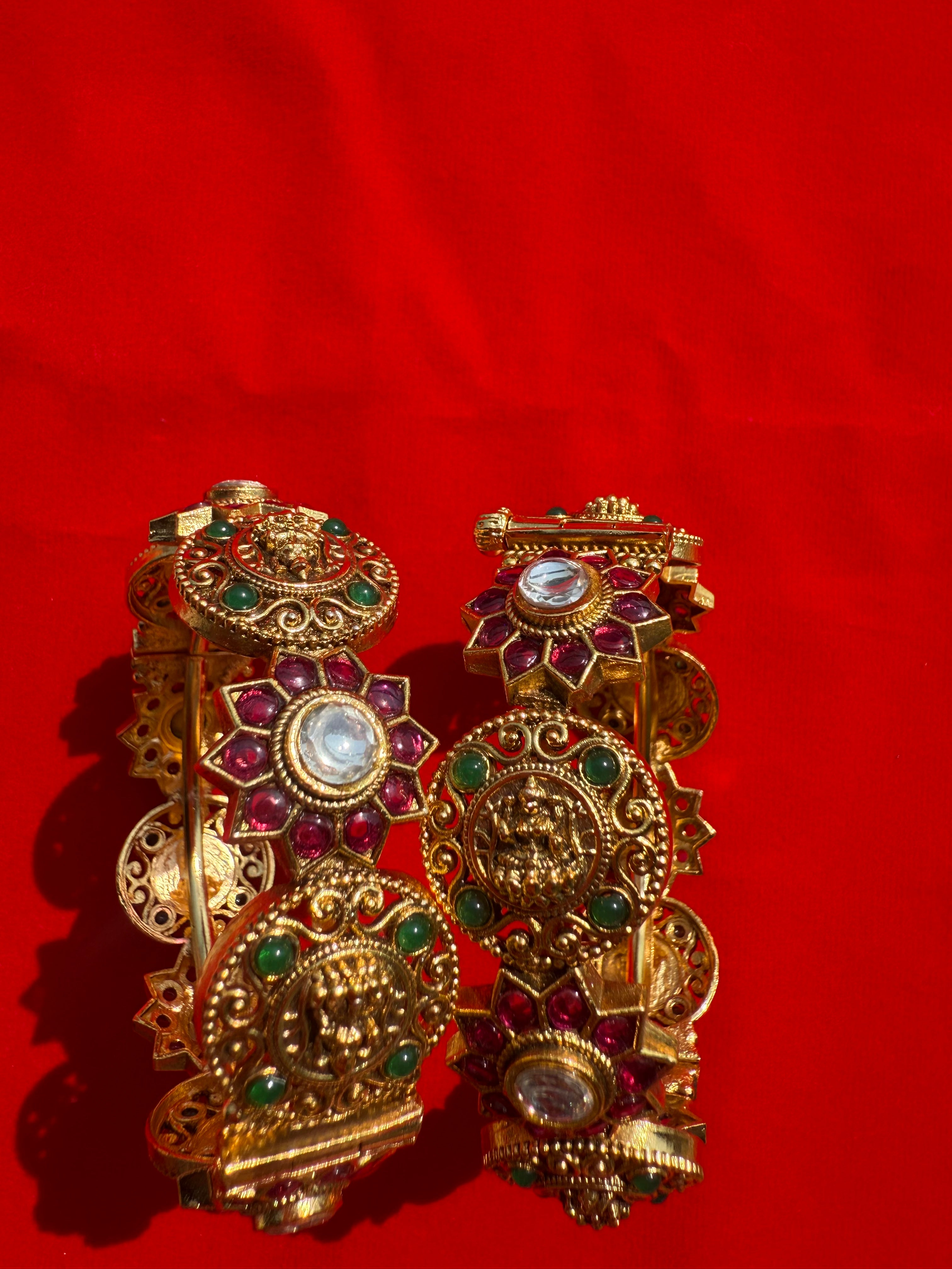 Rani pink & emerald  openable bangle