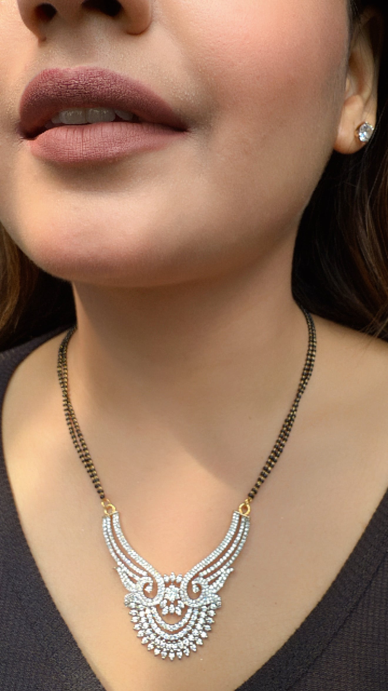 DIAMOND LOOK ELEGANT AMERICAN DIAMOND MANGALSUTRA