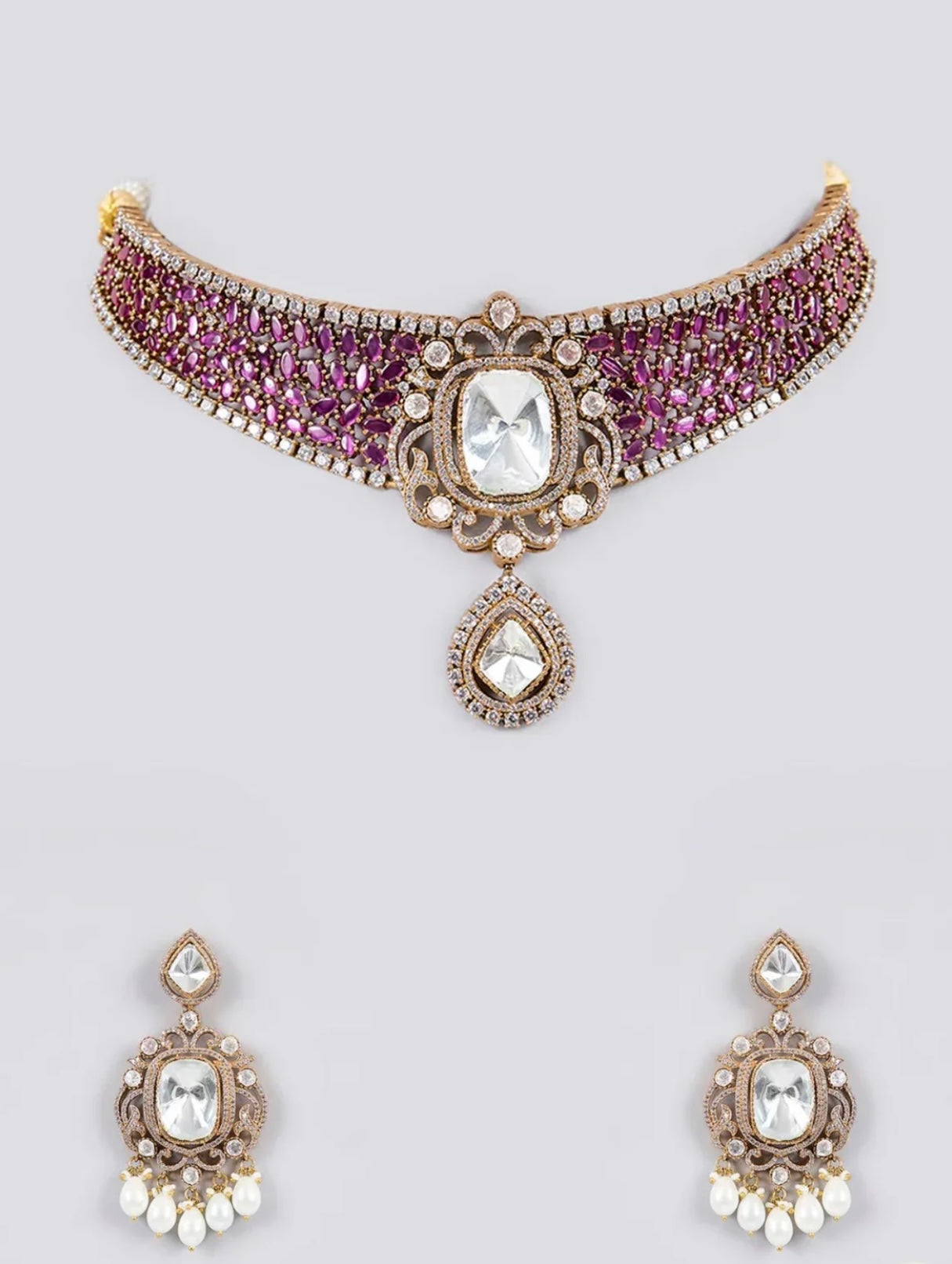 Polki Kundan Choker Jewellery set
