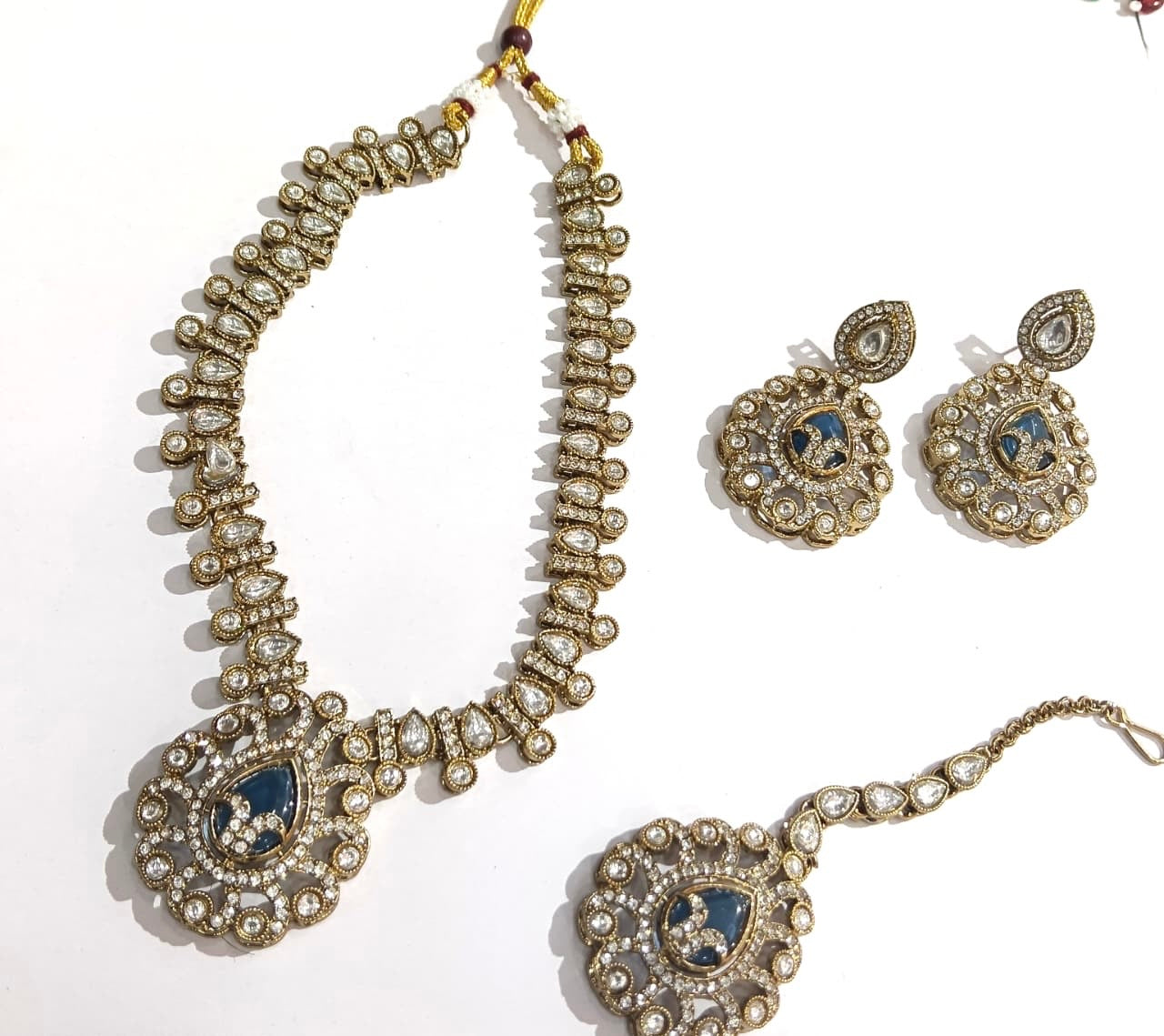Tyani inspired Victorian Kundan Statement Necklace set