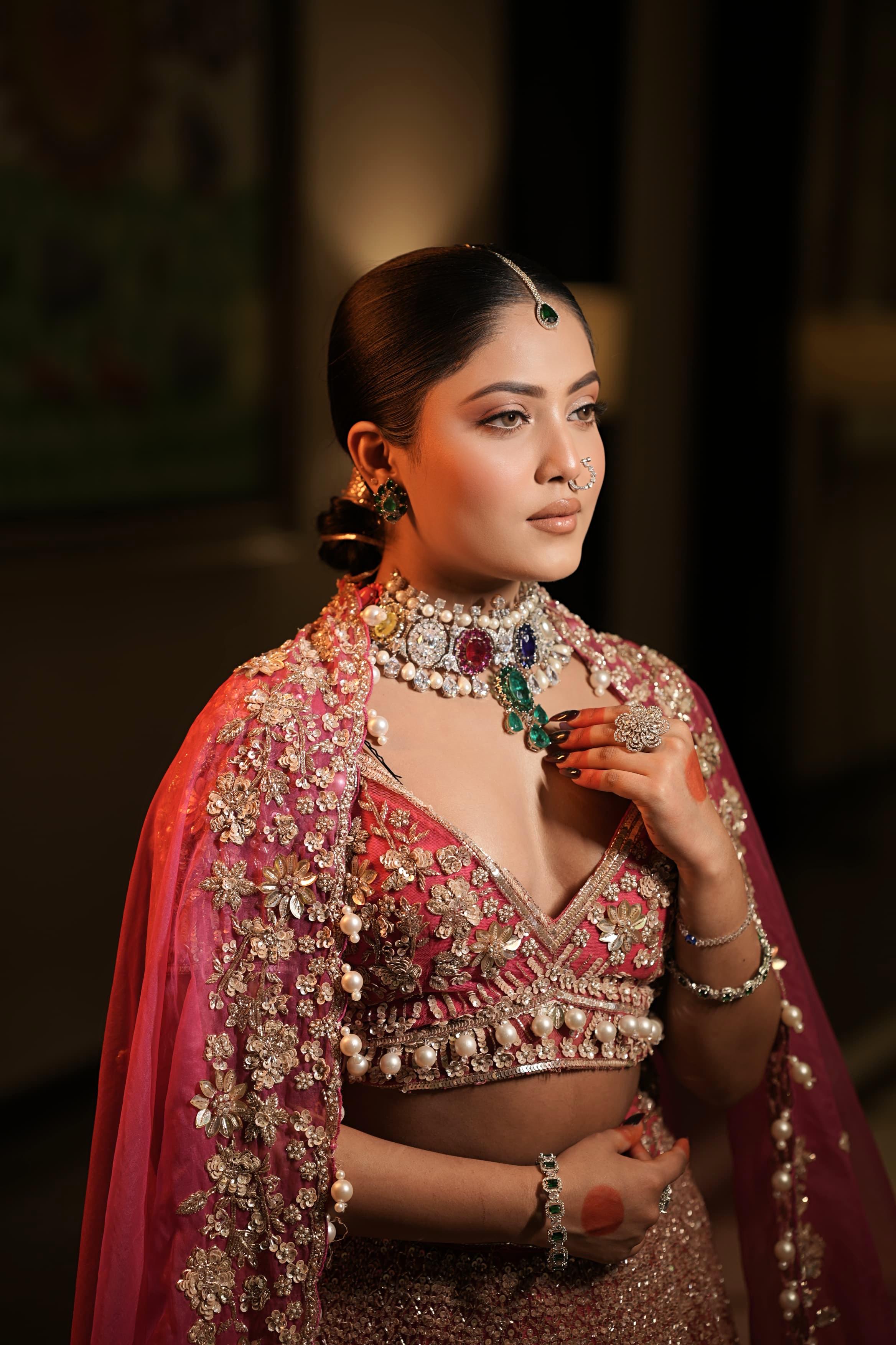 Aeindri Maharani Multicolor Bridal Choker Necklace