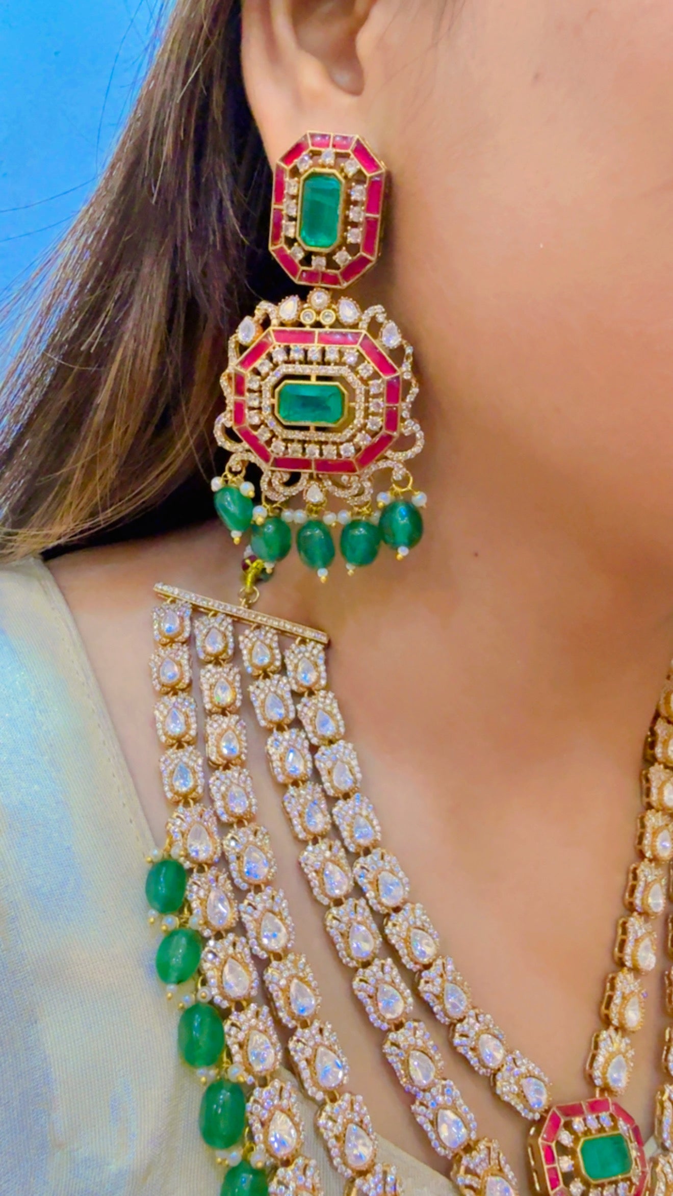 Royal Emerald Heritage Necklace Set