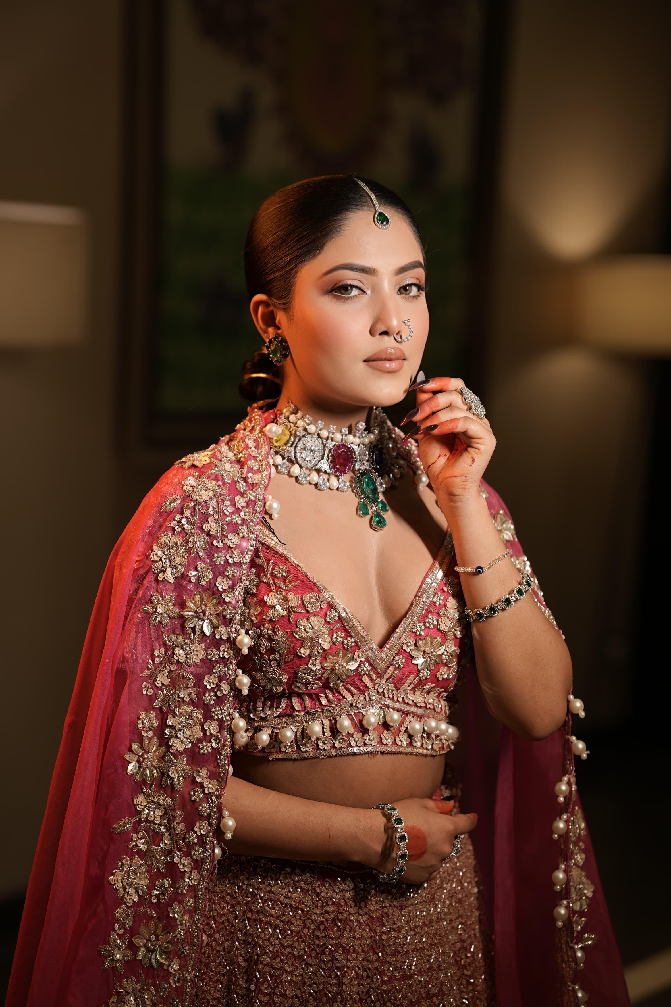 Aeindri Maharani Multicolor Bridal Choker Necklace