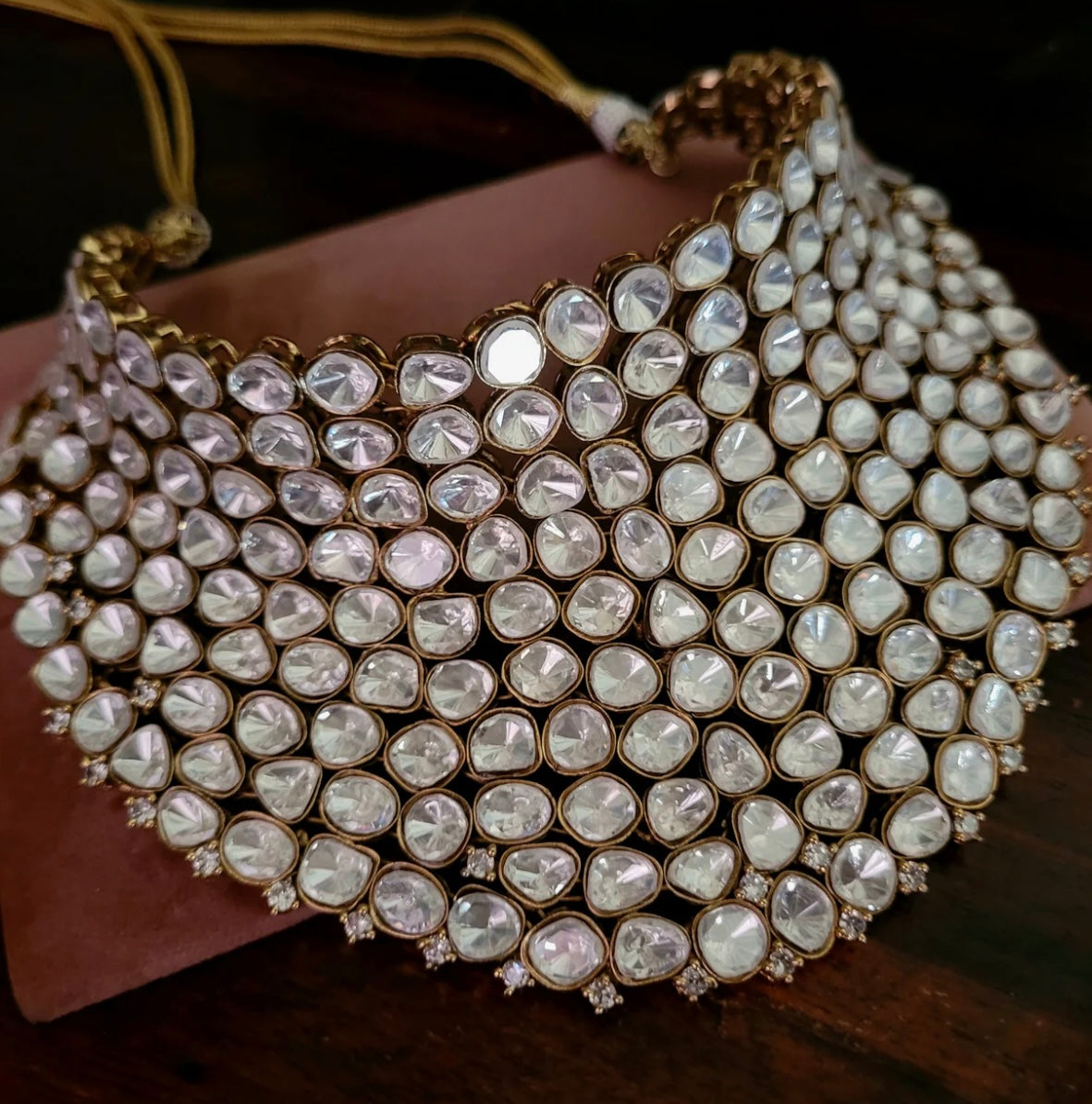EXCLUSIVE POLKI KUNDAN DESIGNER CHOKER WITH EARRINGS