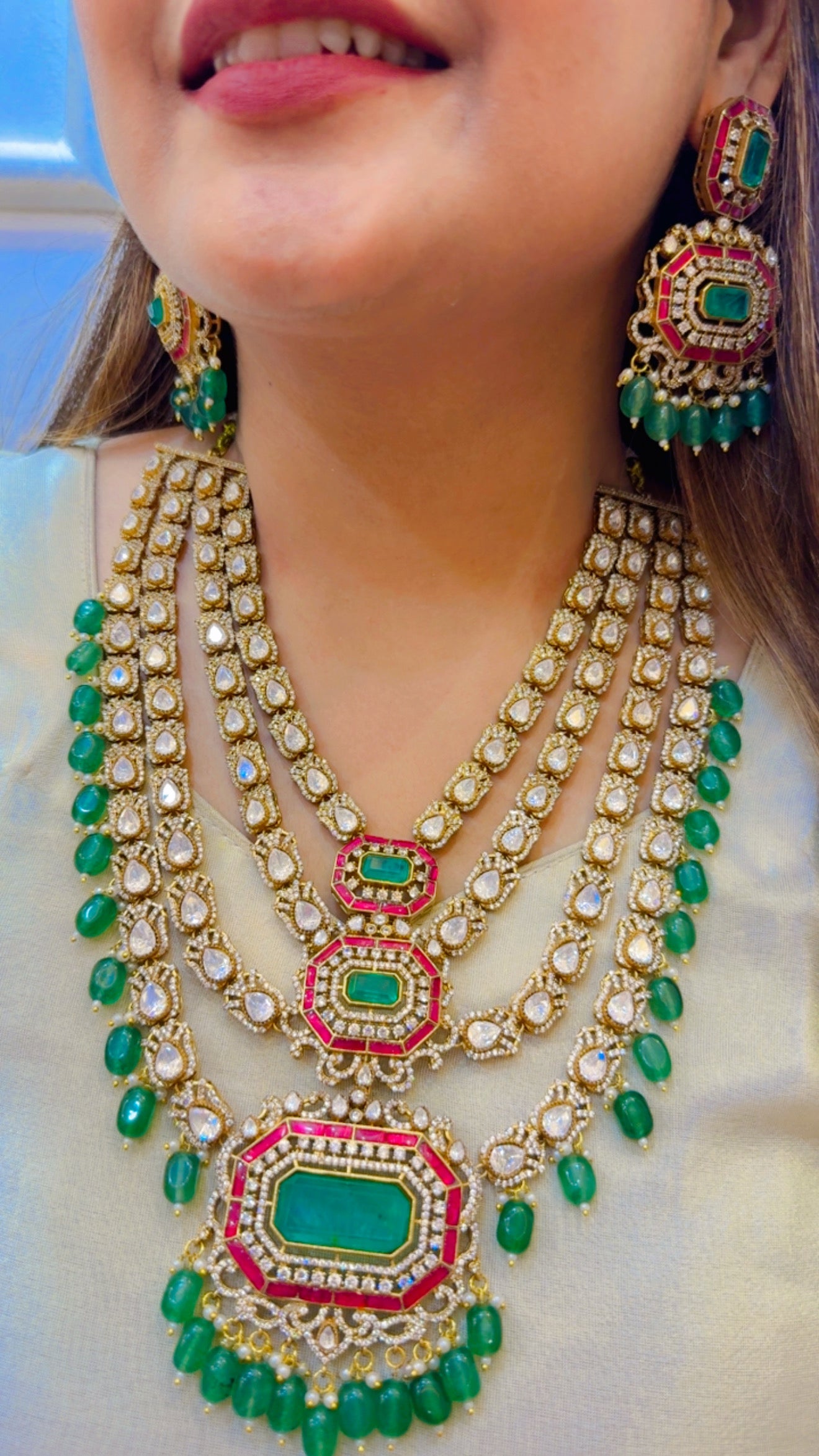 Royal Emerald Heritage Necklace Set