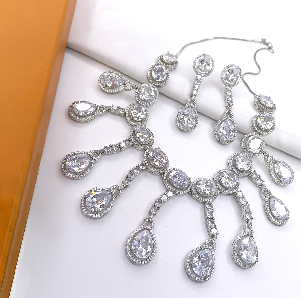 Premium silver finish ad necklace