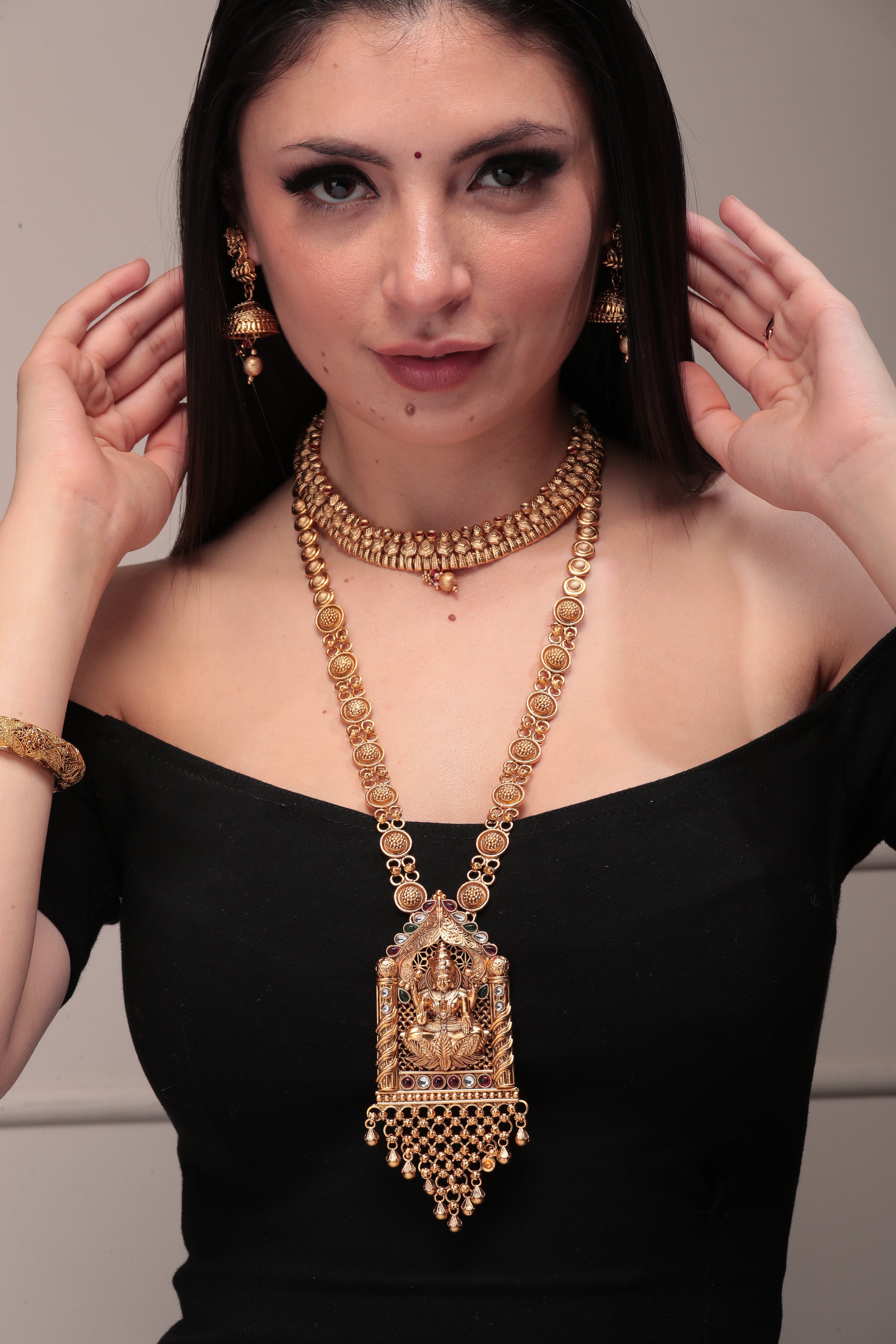 Premium Gold-Plated Elegance Laxmi G Necklace