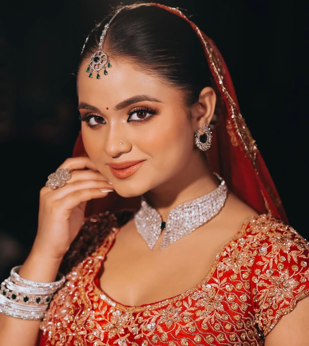 The Scarlet Sparkle Bridal Set – Aeindri Premium Jewelry