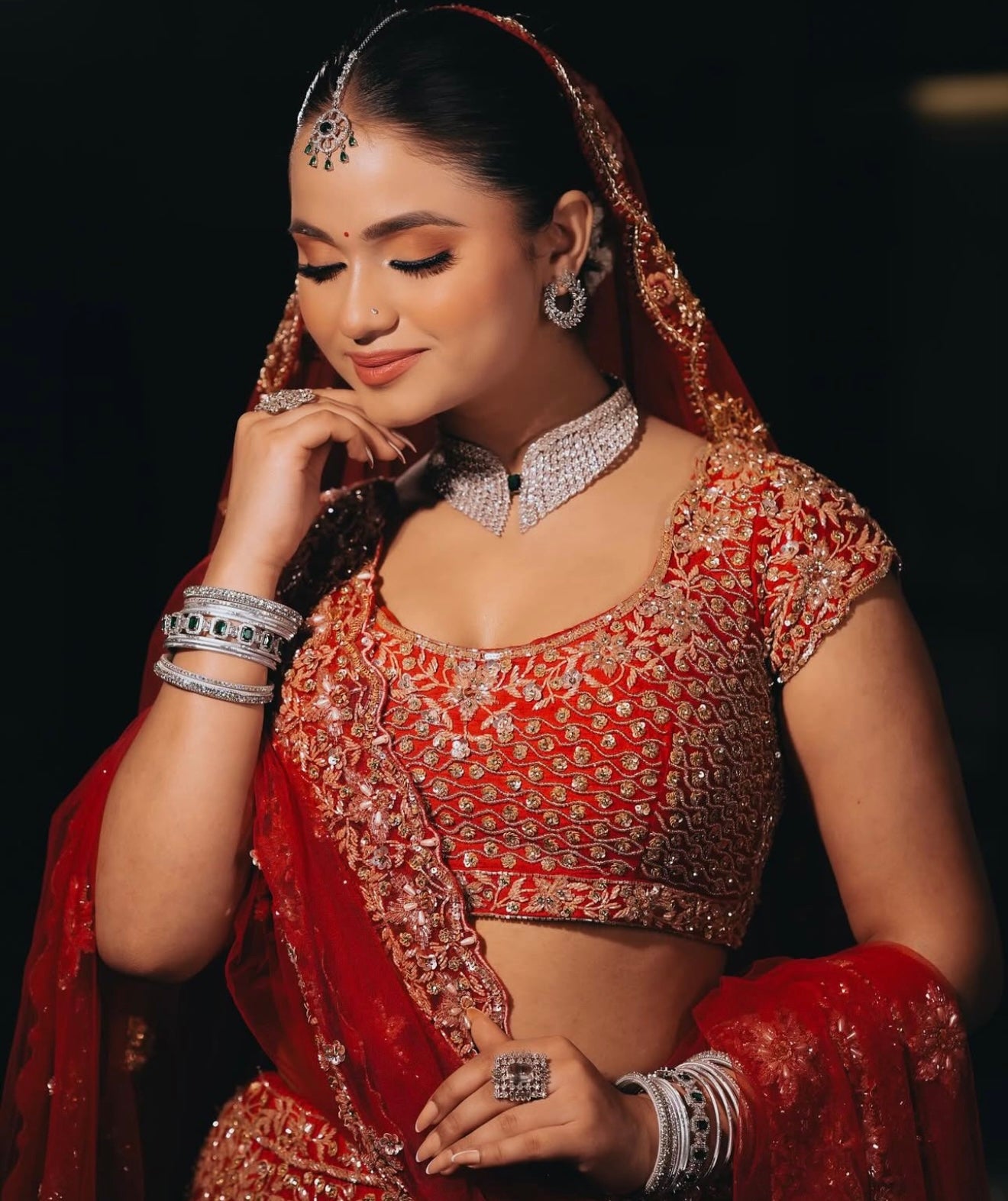 The Scarlet Sparkle Bridal Set – Aeindri Premium Jewelry
