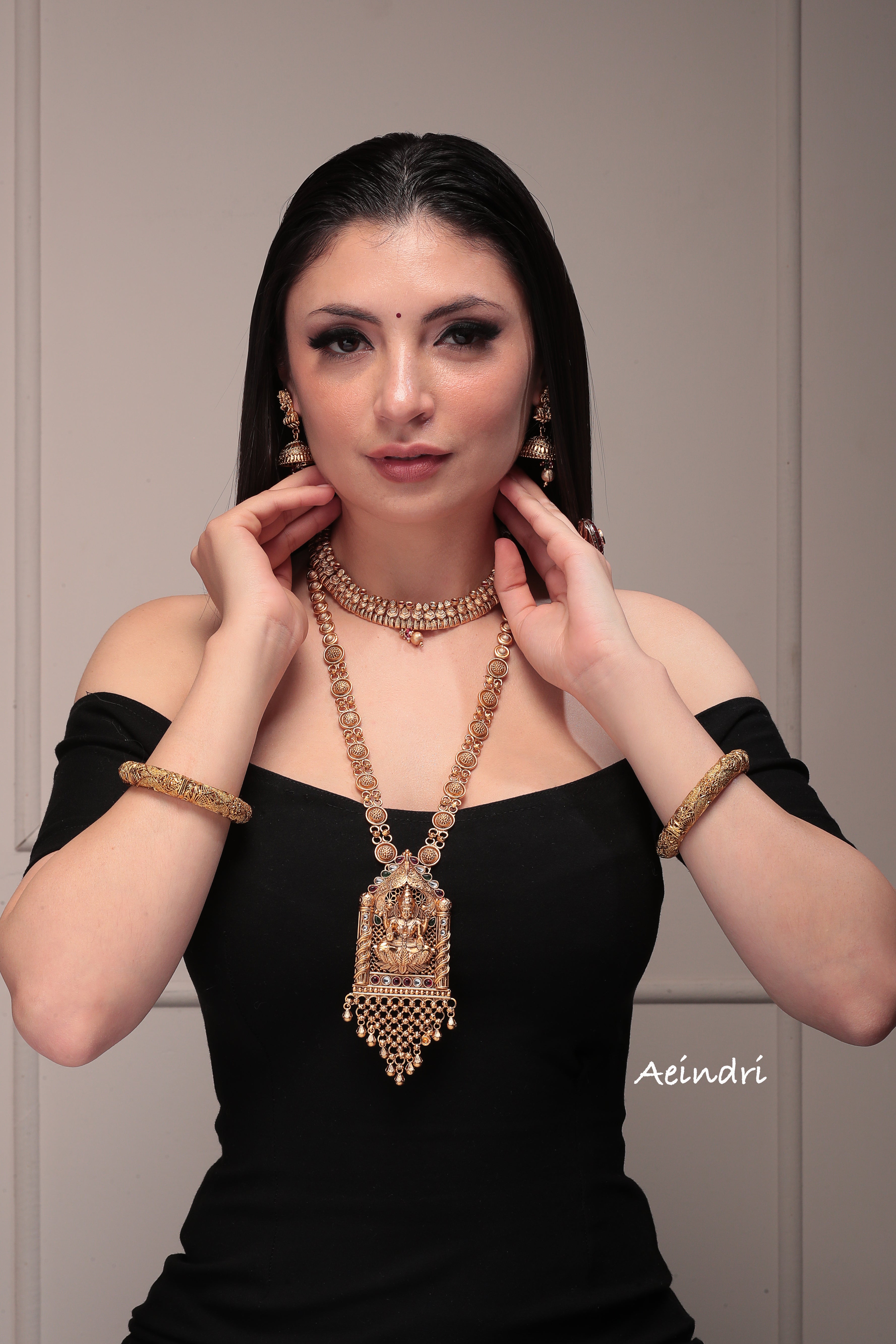 Premium Gold-Plated Elegance Laxmi G Necklace