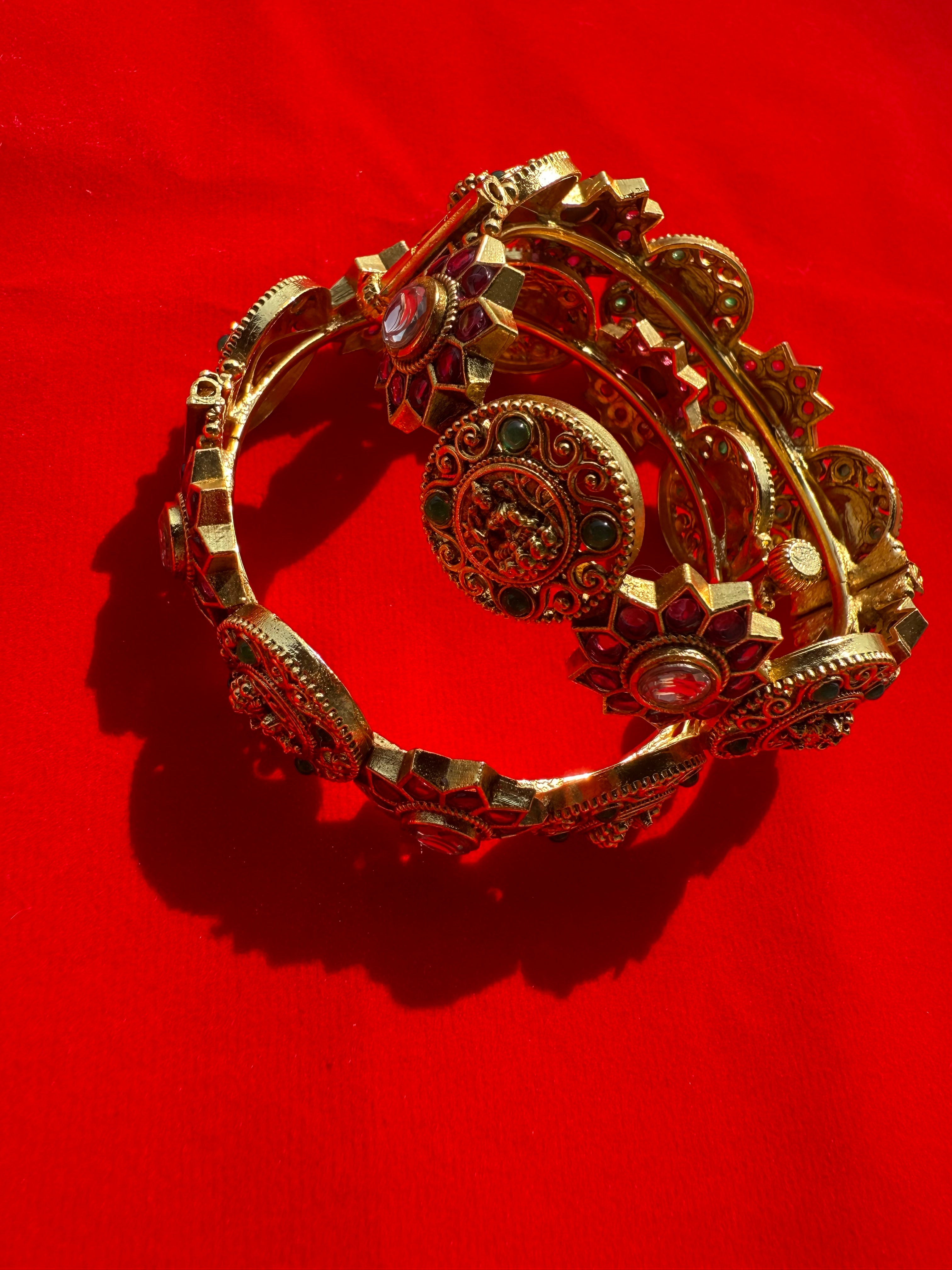 Rani pink & emerald  openable bangle