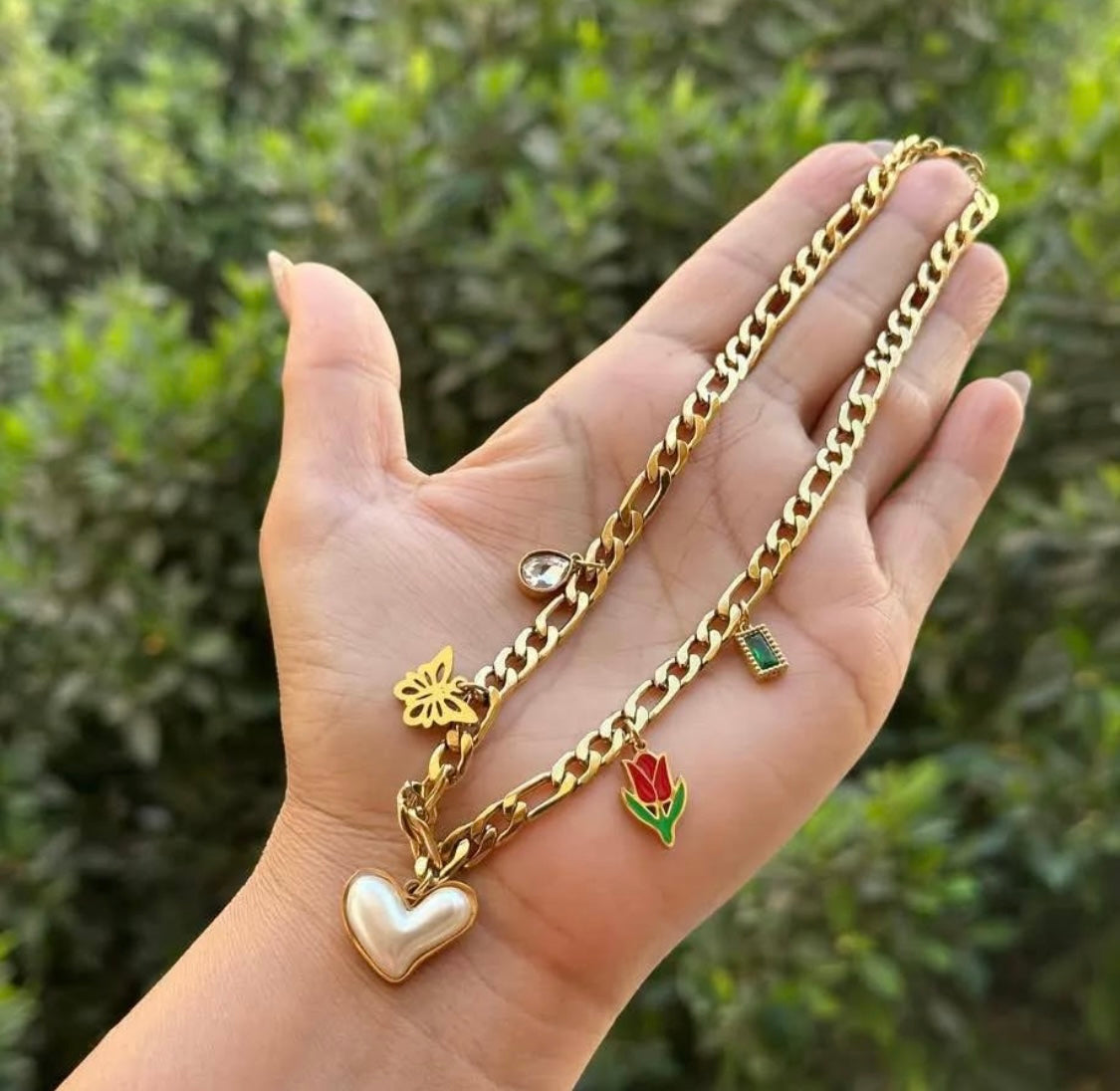 Trendy Gold-Plated Charm Chain Necklace for Daily Wear