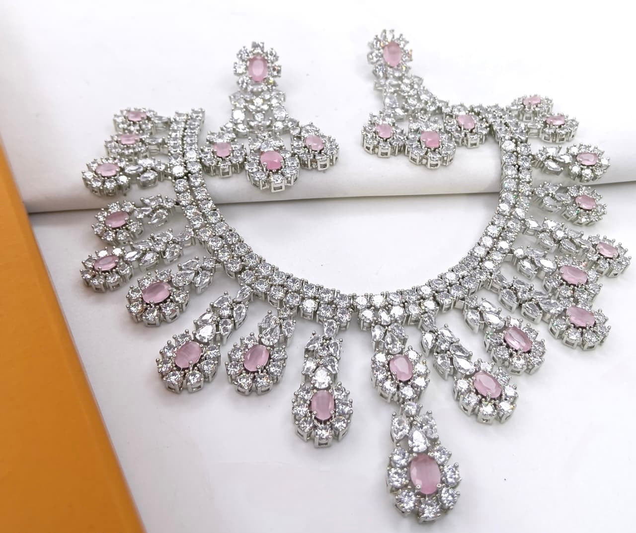 Silver Finish Bridal Statement American Diamonds