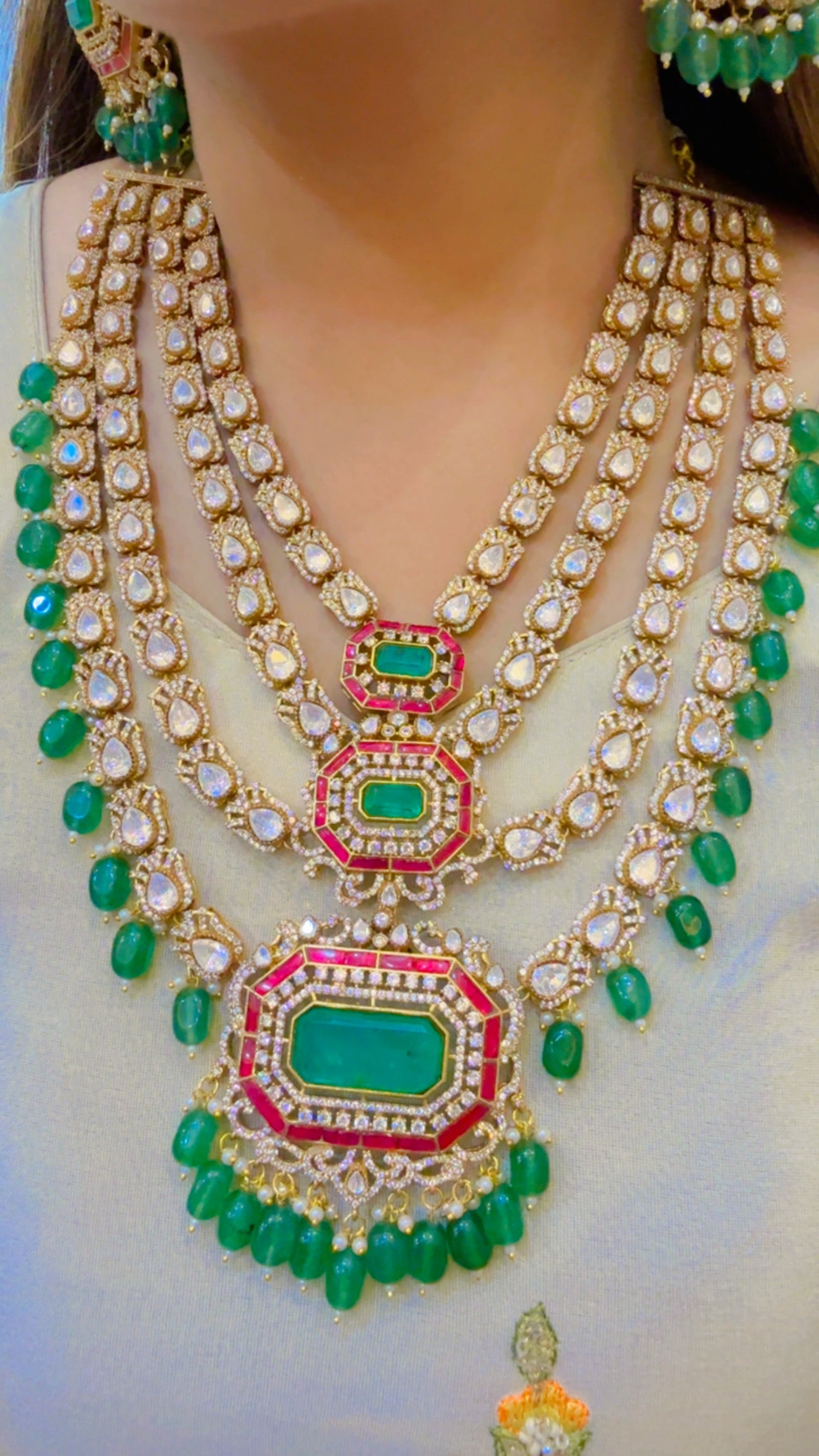 Royal Emerald Heritage Necklace Set