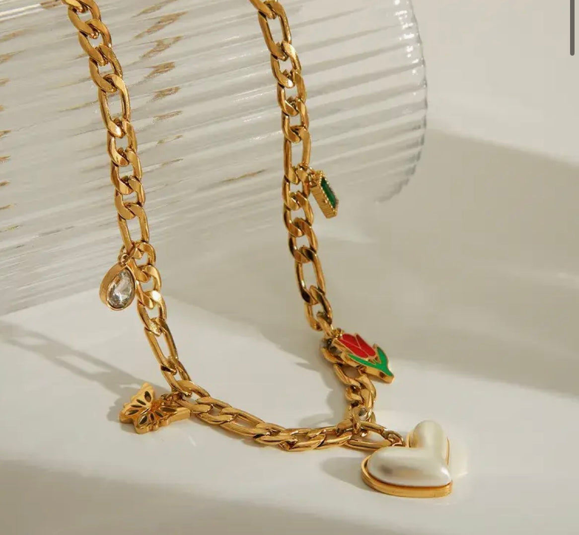 Trendy Gold-Plated Charm Chain Necklace for Daily Wear