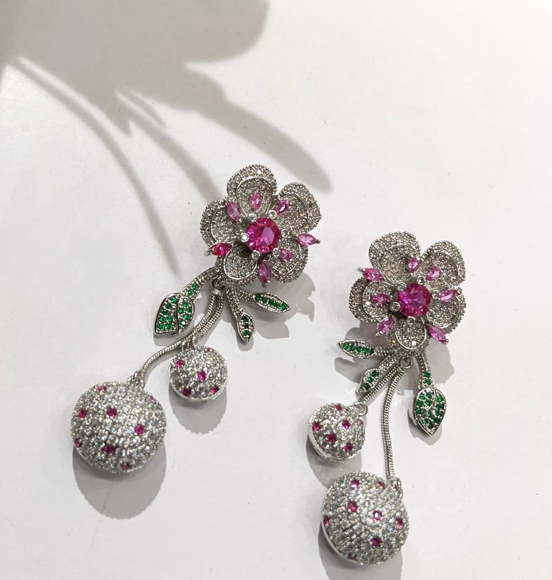 Cocktail Dangle Drop Earrings for Women  Cubic Zirconia Multi-Color Handmade Heritage Fashion Jewelry