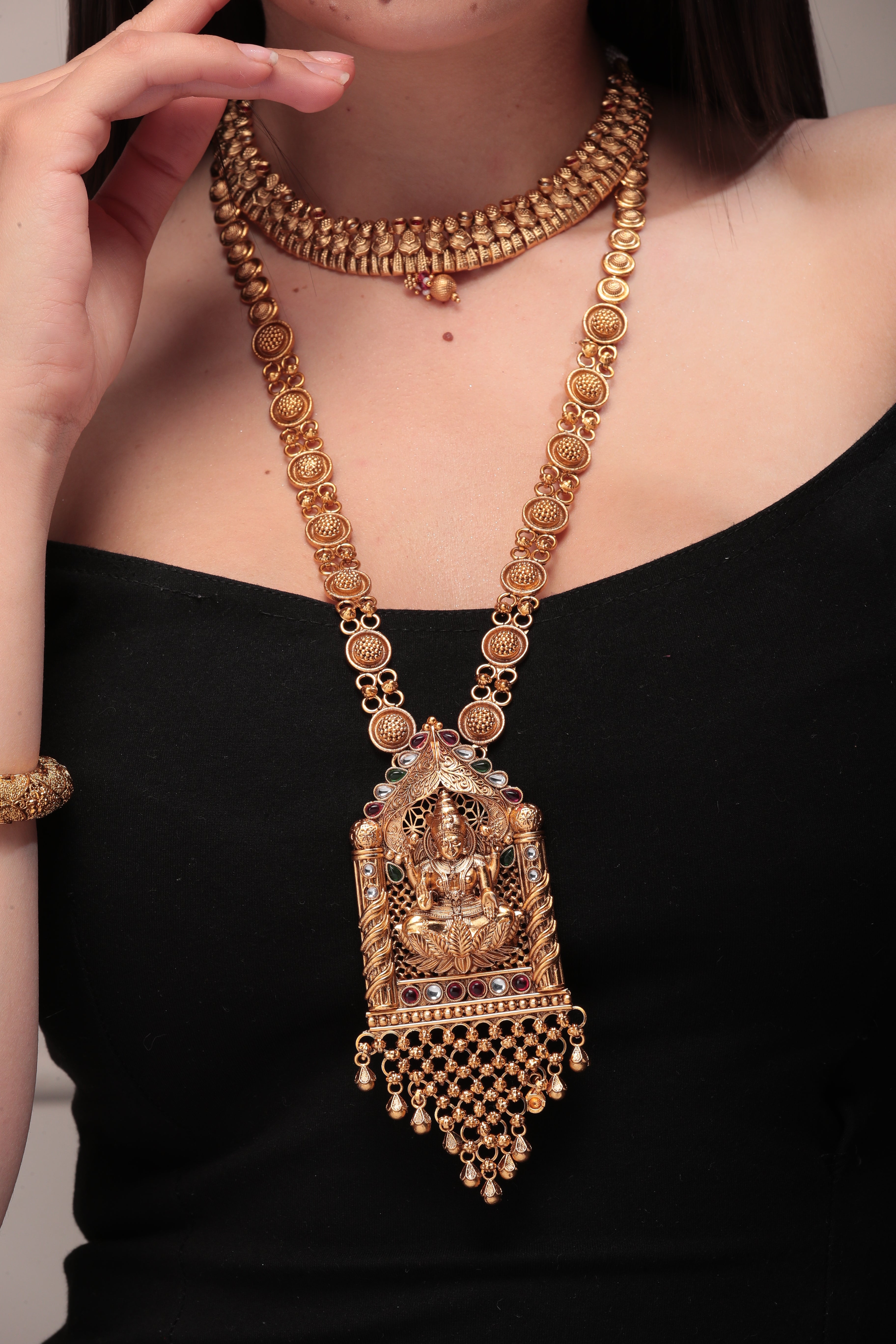 Premium Gold-Plated Elegance Laxmi G Necklace